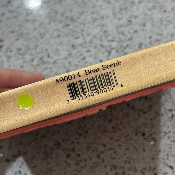 BOAT SCENE Morgan Stamp Large Rubber Mount Ocean Beach Lake Card Making Crafts - Picture 7 of 9